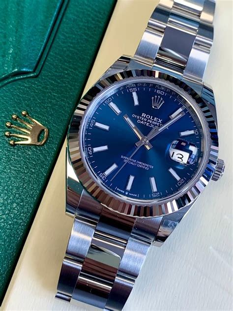 rolex datejust blue baton dial